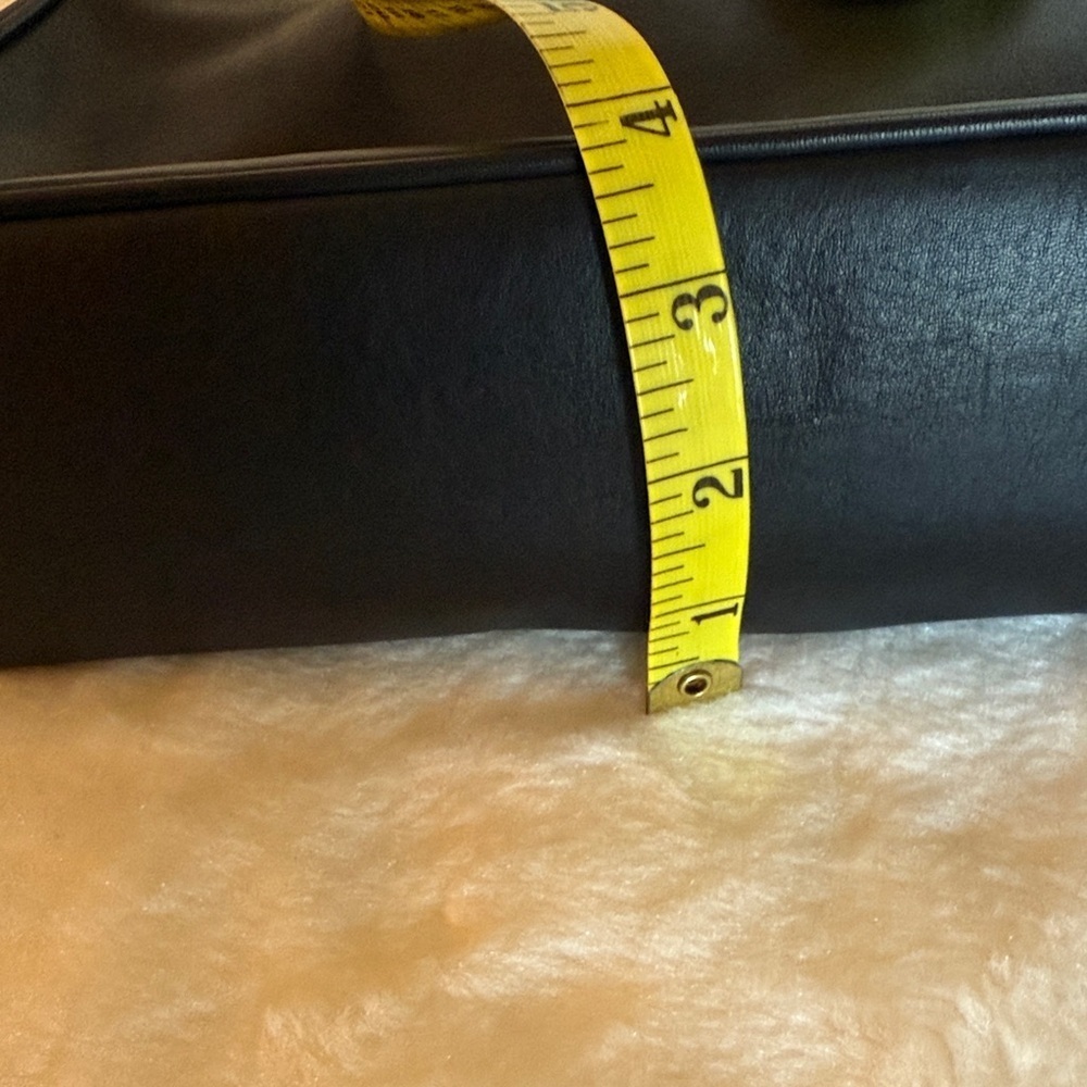 Black Leather Shoulder Bag with Silver Hardware - Picture 10 of 15